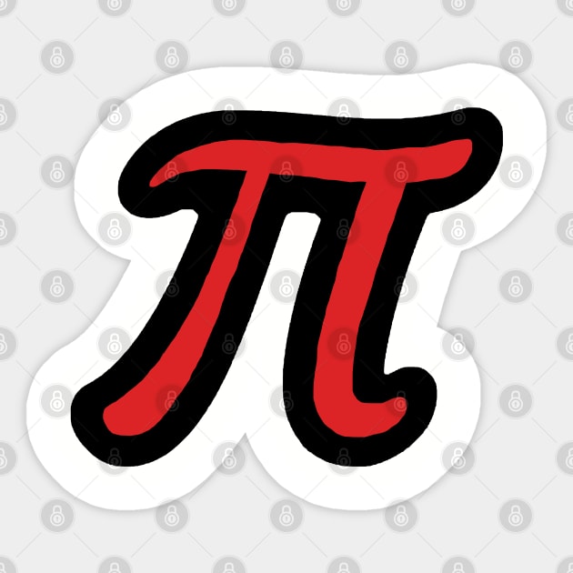 Black and Red Pi Math Symbol Sticker by ellenhenryart